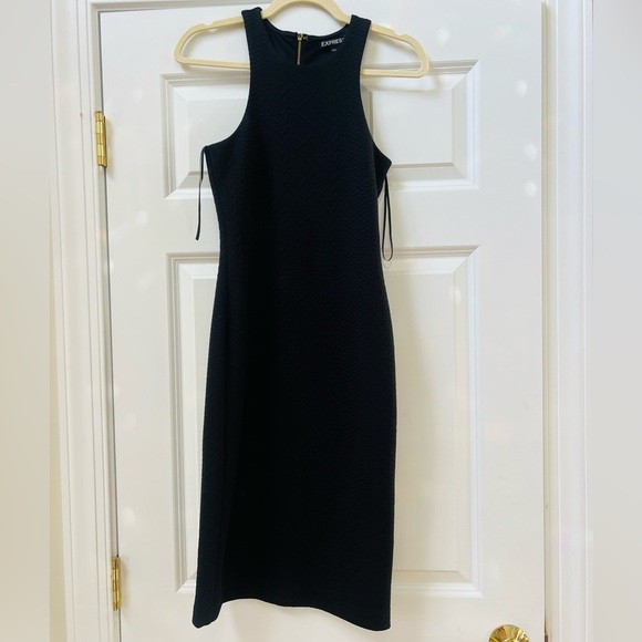 Like new stunning black Express dress size 2 with stretch - Picture 2 of 8